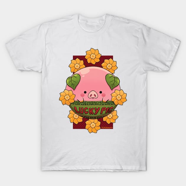 Lucky Pig T-Shirt by yendraws